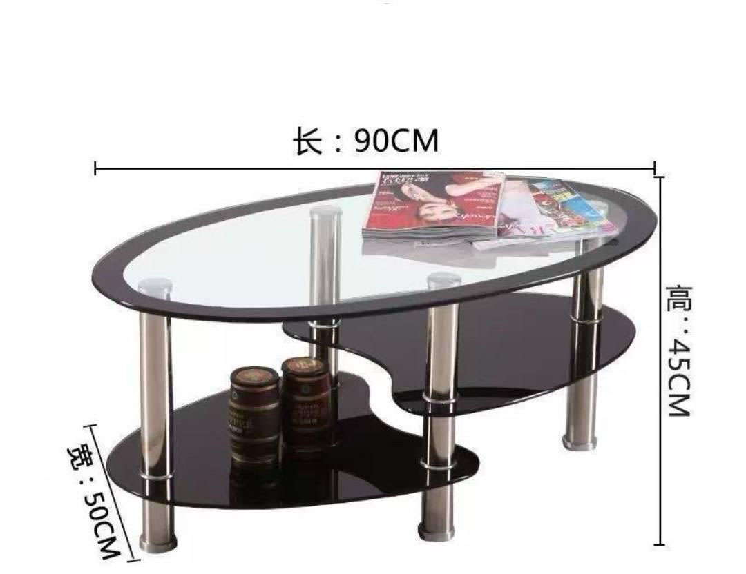 Table Basse Elliptique en Verre